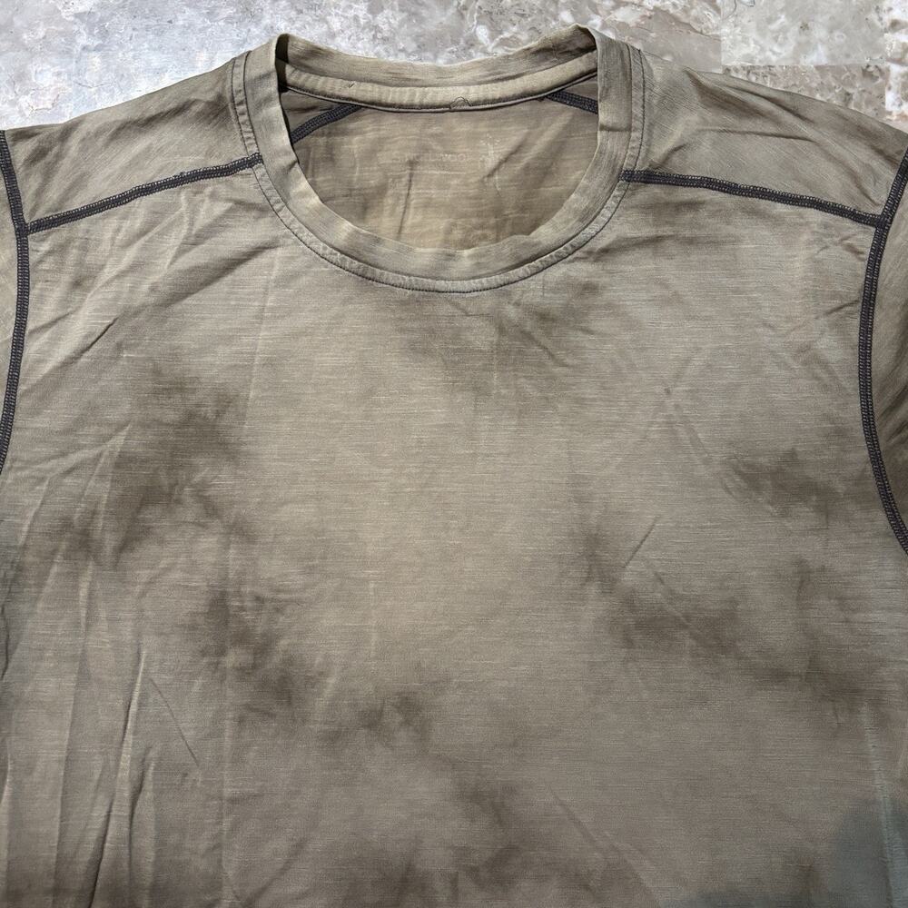 Smartwool Shirt Mens Medium Brown Tie Dye Short Sleeve Crew Merino Wool Base